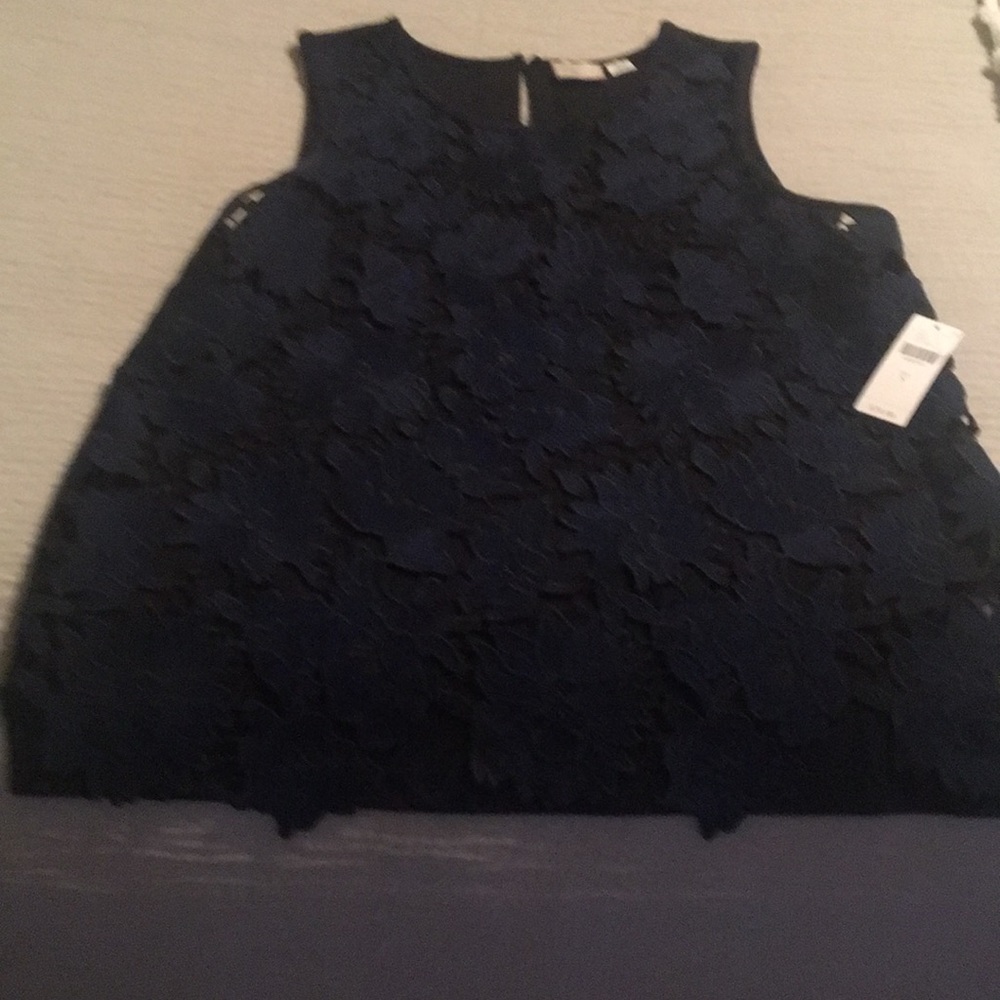 Anthropologie navy lace top